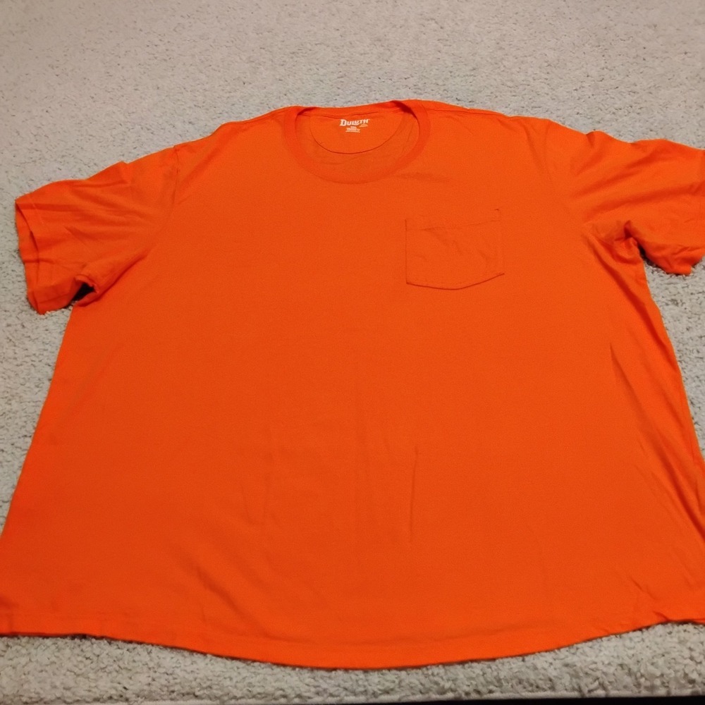 Duluth Trading Co Shirt Mens 5XL Orange Pocket Relaxed Fit Longtail Tee Work